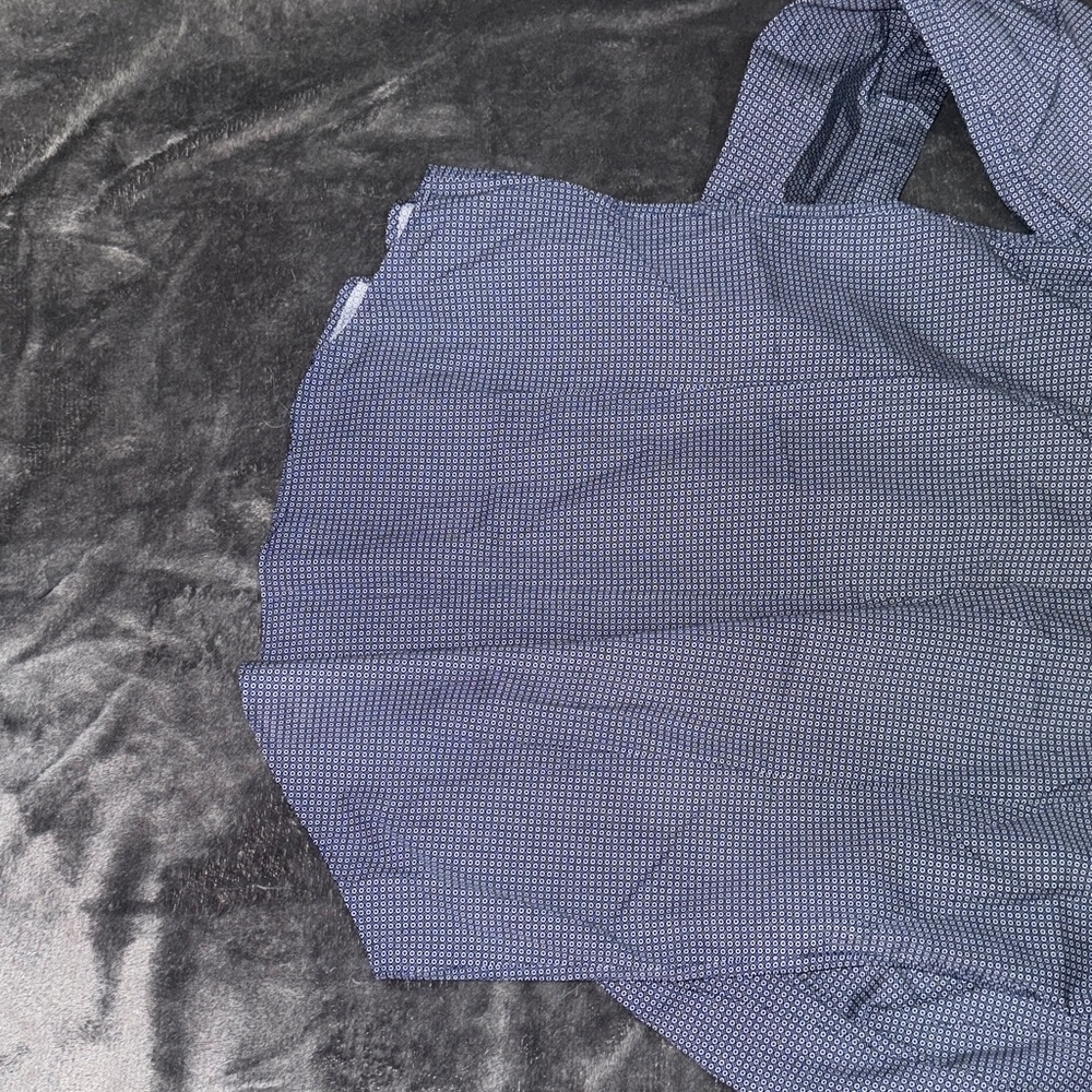 Express Men's Navy Patterned Button Down Shirt - image 7